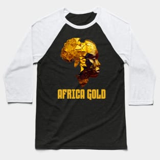 African Woman Shaped With Golden Map Of Africa Baseball T-Shirt